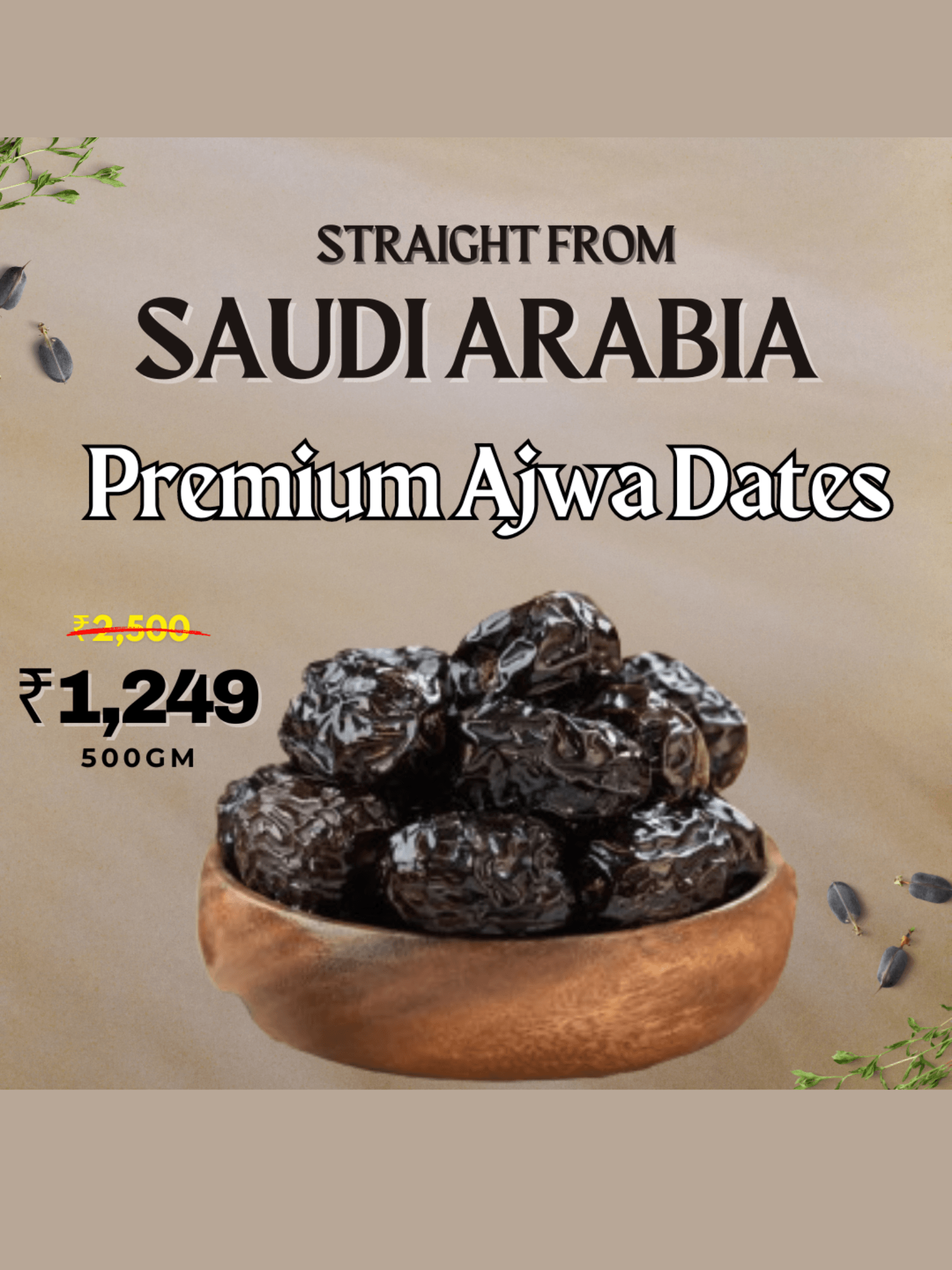 ARABIAN AJWA DATES -500gm Nutri Labs